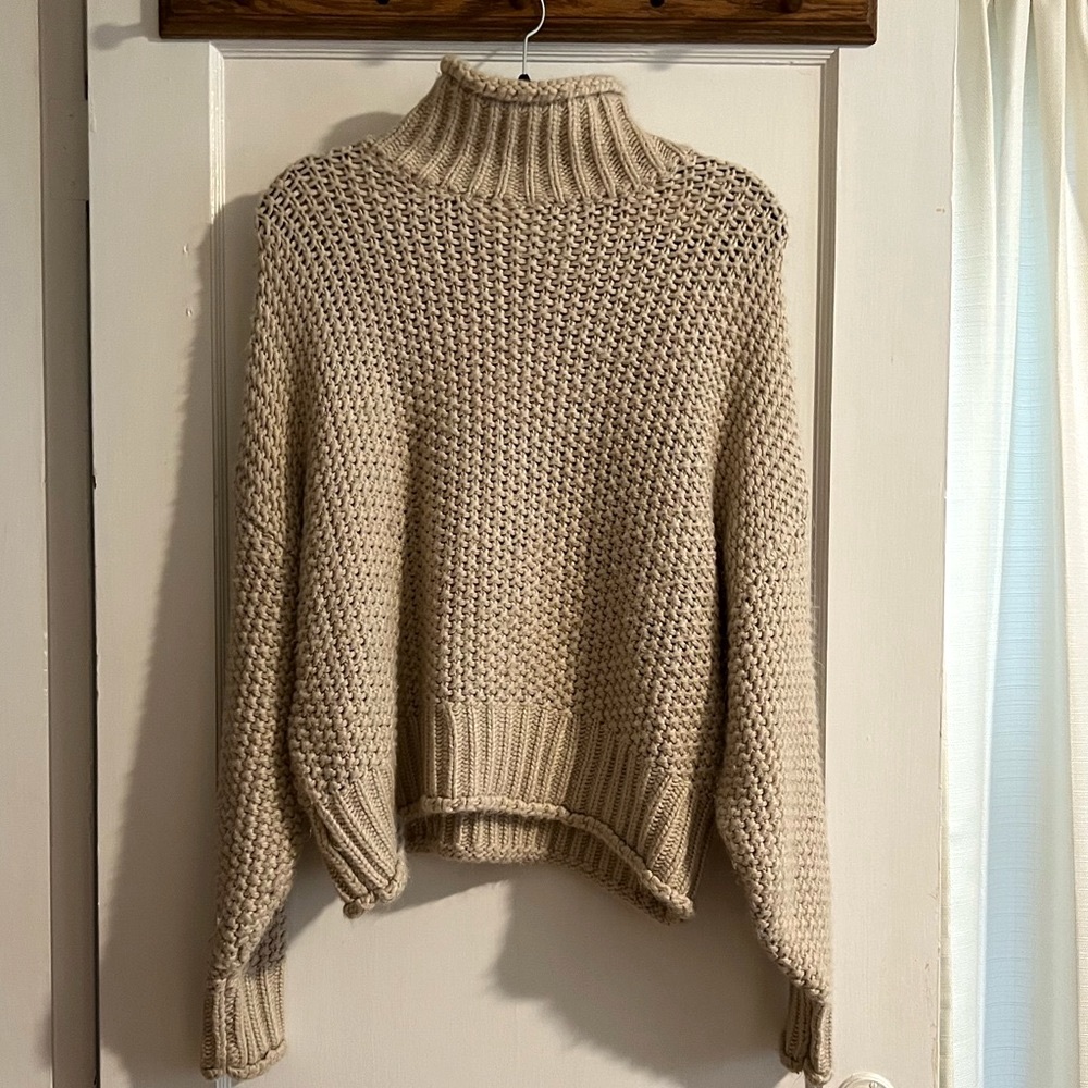 Wool Blend Mockneck Chunky Sweater